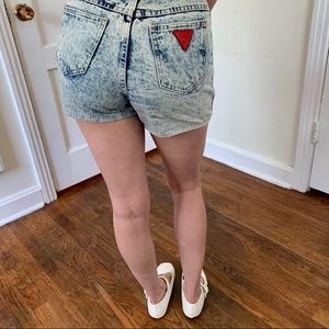 Vintage High Waist Acid Wash Shorts